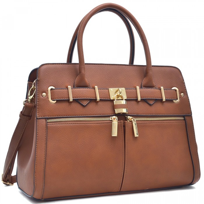 Dasein padlock satchel handbag cheap